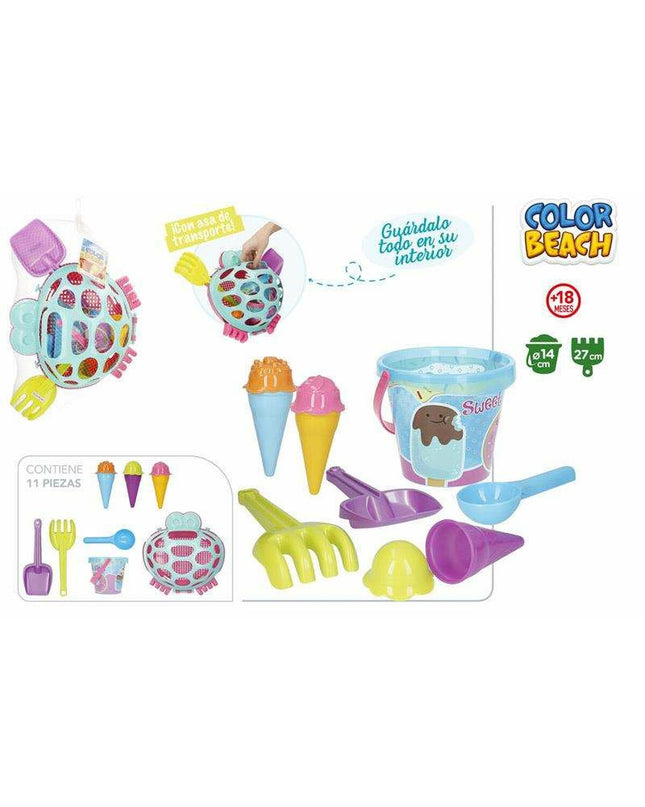 Colorbaby strandspeelgoedset, 14 cm colorful plastic toys for outdoor play and sports, perfect for children.