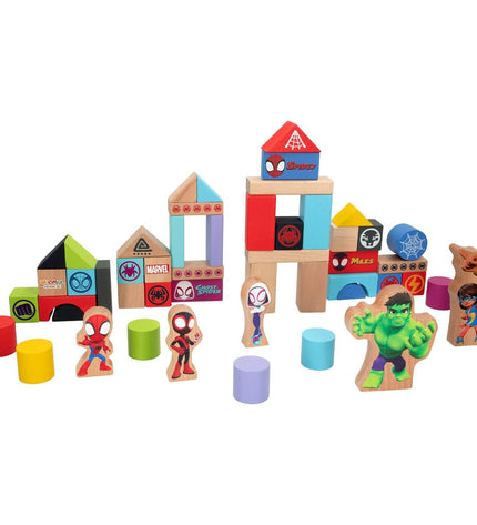 Spidey houten kinderpuzzel from Spidey Amazing Friends, colorful puzzle with cartoon characters for children’s play and learning.
