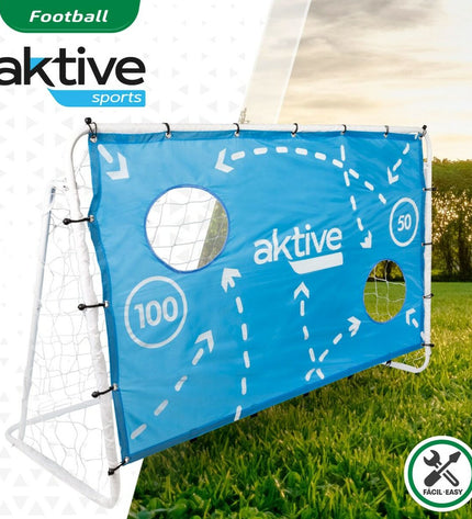 Aktive voetbaldoel 182x91x122 cm for outdoor soccer practice, featuring sturdy metal frame and netting for outdoor use.