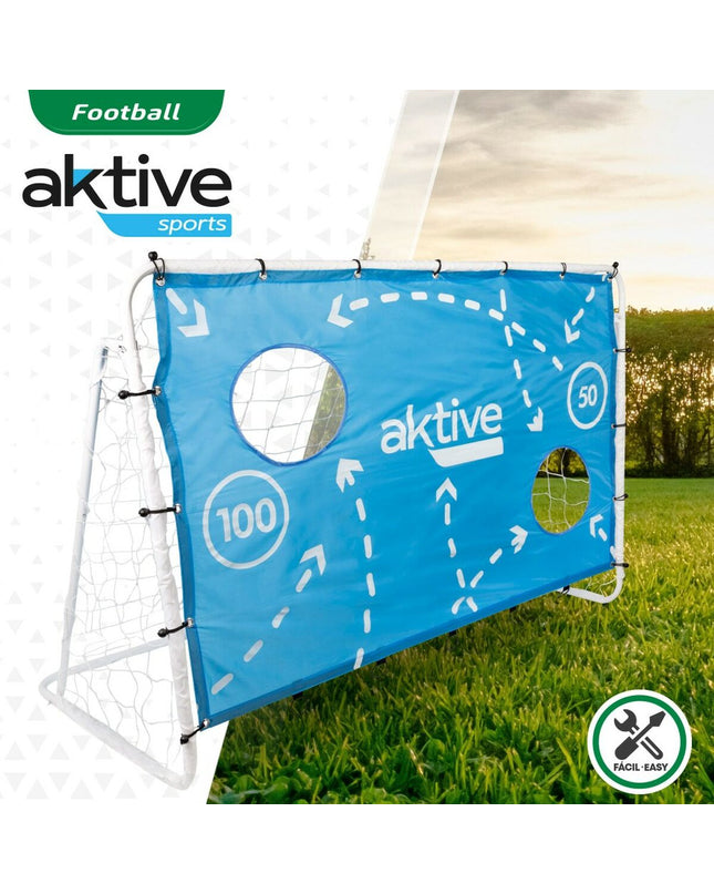 Aktive voetbaldoel 182x91x122 cm for outdoor soccer practice, featuring sturdy metal frame and netting for outdoor use.