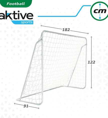 Aktive voetbaldoel 182x91x122 cm voor sport en outdoor, stevig metalen frame met net voor voetbaltraining en spel.