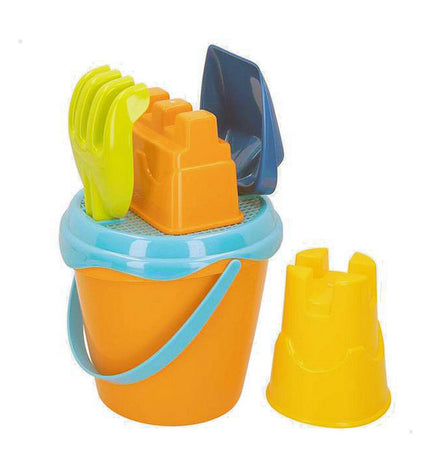 Colorbaby strand speelgoedset with six colorful pieces, ideal for outdoor play and sports activities.