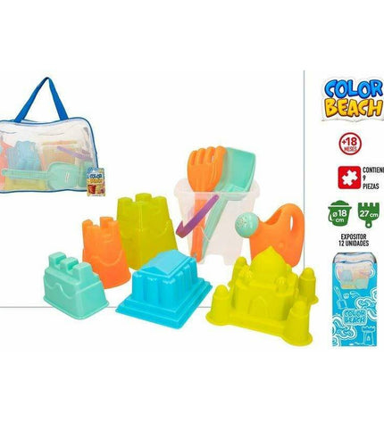 Colorbaby strand speelgoedset, 18 cm, colorful plastic construction toys for outdoor play and games.