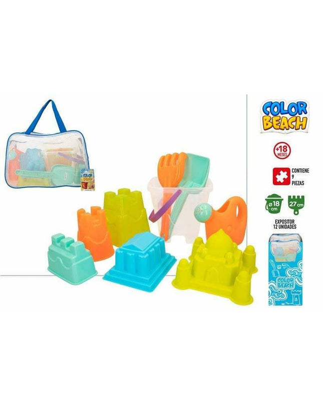 Colorbaby strand speelgoedset, 18 cm, colorful plastic construction toys for outdoor play and games.