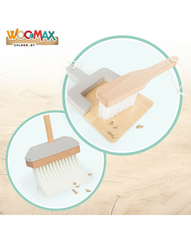 Woomax Reinig & Opberg Kit for speelgoed, imitation game set, compact 23.5 x 75 x 23.5 cm, designed for playful cleaning activities.