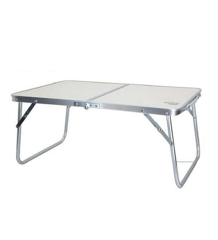 Colorbaby white aluminum foldable camping table for outdoor activities, compact and portable for camping and hiking.