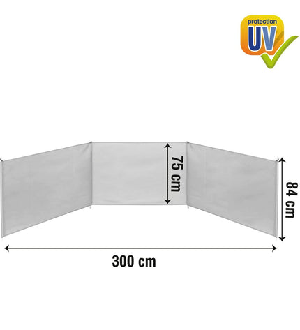 Aktive windscherm outdoor camping and hiking, 300 x 85 cm, lightweight windbreak for outdoor activities