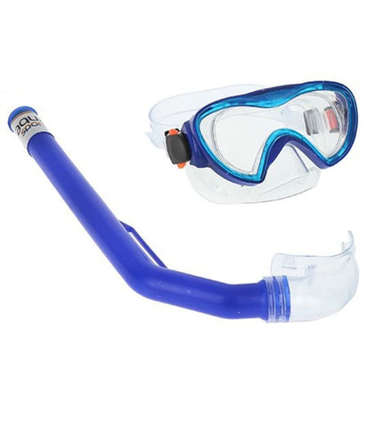 Colorbaby junior blue and black snorkel mask and snorkel tube for kids, suitable for water sports and outdoor swimming activities.