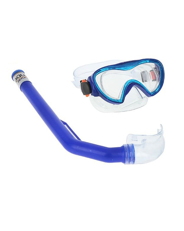 Colorbaby junior blue and black snorkel mask and snorkel tube for kids, suitable for water sports and outdoor swimming activities.