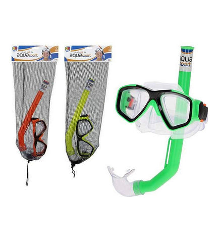Colorbaby junior diving mask with snorkel and swimming fins, perfect for kids' watersport activities, in vibrant colors.