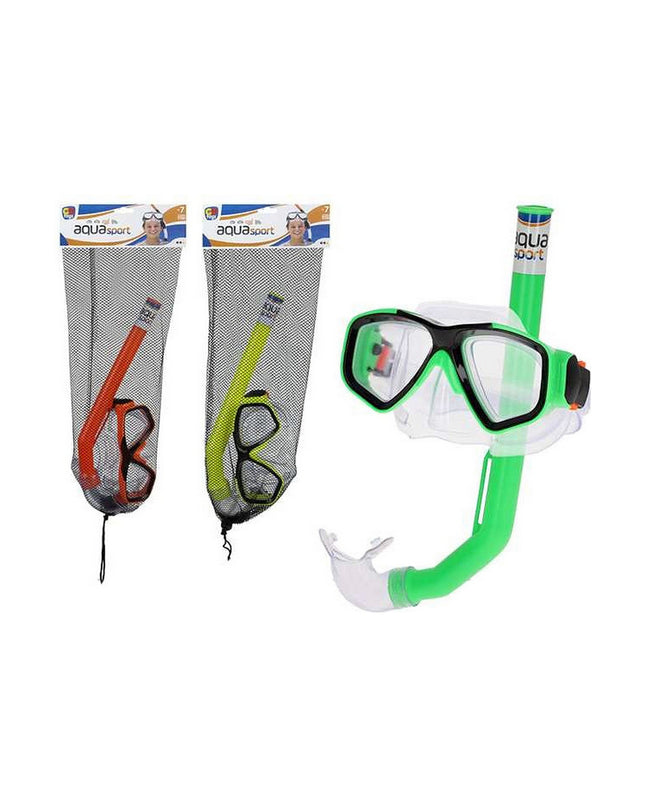 Colorbaby junior diving mask with snorkel and swimming fins, perfect for kids' watersport activities, in vibrant colors.