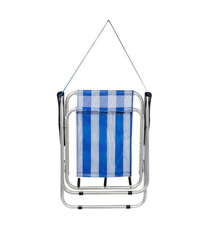 Aktive Marineblauwe strandstoel voor outdoor kamperen, 44x45x76 cm, lichte en comfortabele campingstoel