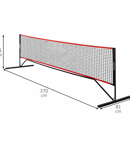 Aktive Tennisnet for outdoor tennis, 370x91x81 cm, with sturdy net and posts, ideal for outdoor tennis court play.