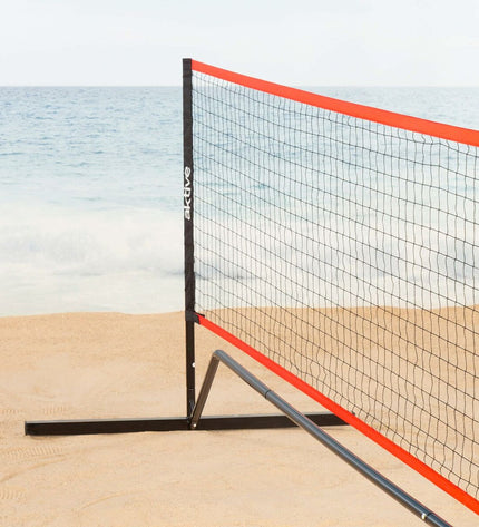 Aktive Tennisnet for outdoor tennis courts, measuring 370 x 91 x 81 cm, with a sturdy net and support posts.