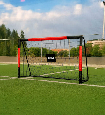 Aktive zwart en rood voetbaldoel 180x120x60 cm voor sport en outdoor training, gemaakt voor voetbalspelers