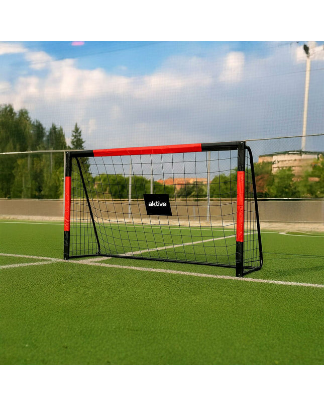Aktive zwart en rood voetbaldoel 180x120x60 cm voor sport en outdoor training, gemaakt voor voetbalspelers