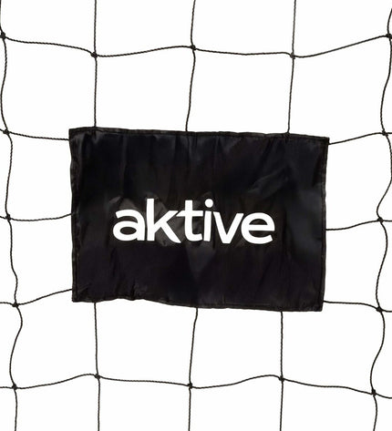 Black and red Aktive football goal measuring 180 x 120 x 60 cm, suitable for outdoor soccer practice.