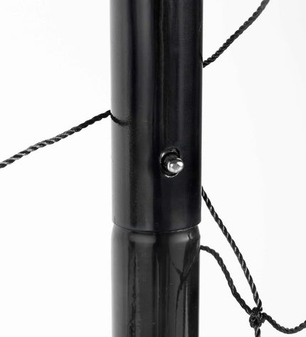 Black and red Aktive football goal measuring 180x60x12 cm, designed for outdoor soccer practice.