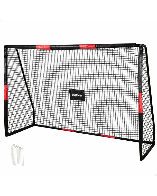 Aktive voetbaldoel voor sport en outdoor gebruik, zwart met metalen frame en net, geschikt voor voetbaltraining en spelen