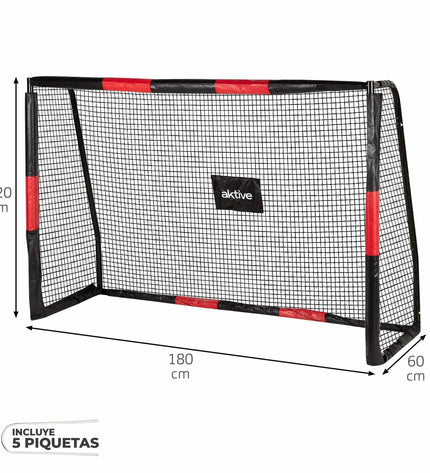 Aktive zwart voetbaldoel voor sport en outdoor gebruik, stevig frame en net voor voetbaltraining en wedstrijden.