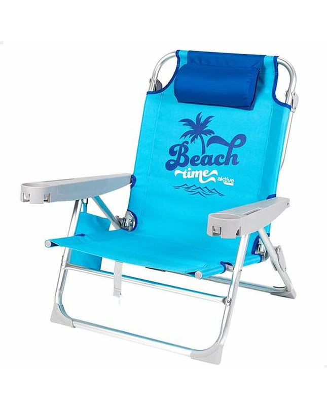Aktive Strandstoel in blauw, sport en outdoor, camping en wandelen, compact 53x58x28 cm for outdoor relaxation
