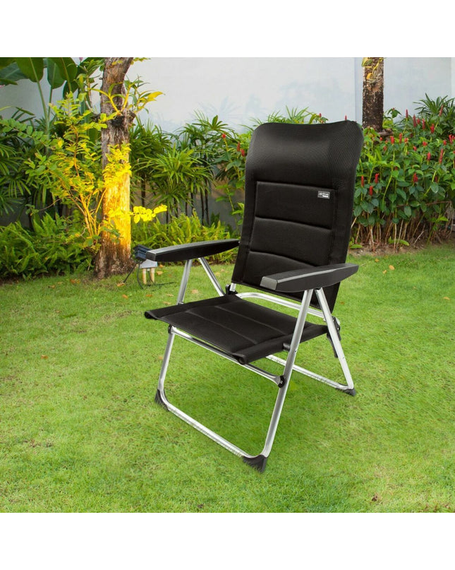Aktive Vouwbare Stoel voor sport en outdoor, kamperen en wandelen, in zwart met metalen frame, 49x59x105 cm