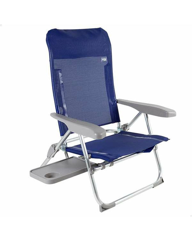 Gray Aktive folding camping chair with 47x57x89 cm dimensions, suitable for outdoor activities and hiking.