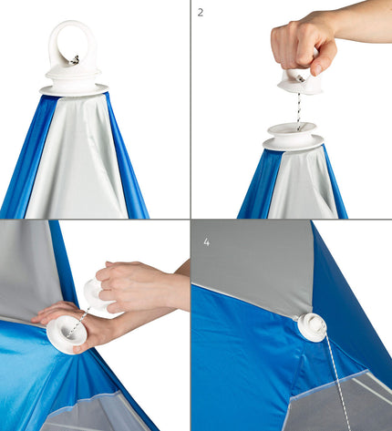 Aktive windscreen for outdoor camping, UV50 protection, measuring 145 x 103 x 148 cm, ideal for outdoor activities.