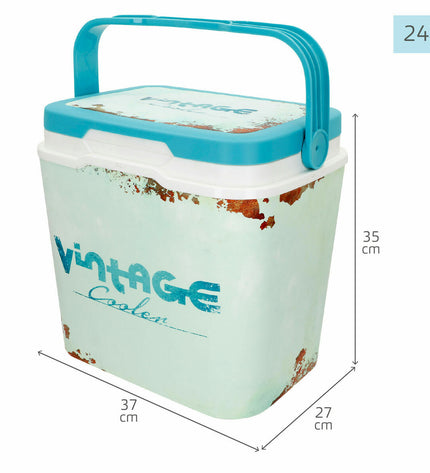 Aktive Koelbox Aktive for outdoor camping and hiking, compact and portable with handle and cooling compartments.