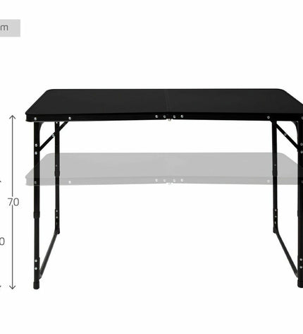 Aktive Vouwtafel 120x60 cm for outdoor camping and hiking, lightweight portable table with sturdy surface in natural outdoor setting.
