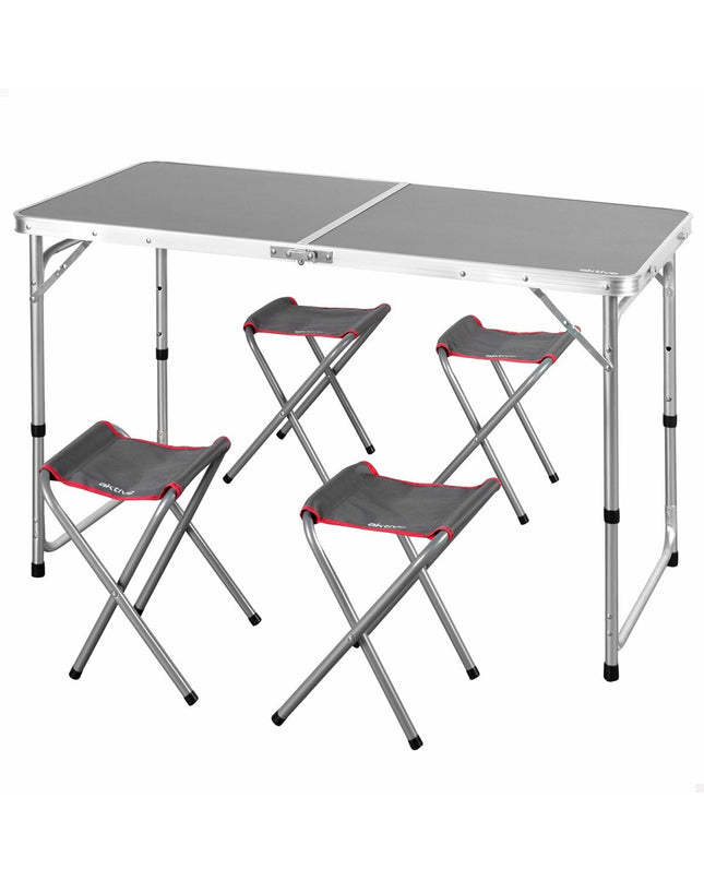Aktive Tafel Aktive Grijs for outdoor activities, camping, and hiking, featuring a lightweight, durable outdoor table in grey color.