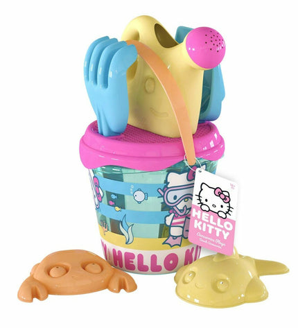 Hello Kitty strandspeelgoedset, 18 cm, colorful toy for kids, part of outdoor and game play equipment featuring Hello Kitty branding.