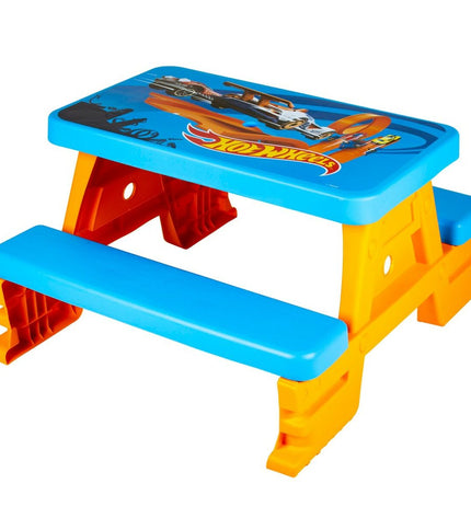 Colorbaby blue and orange kids' table with matching chairs, perfect for children's play and learning areas.