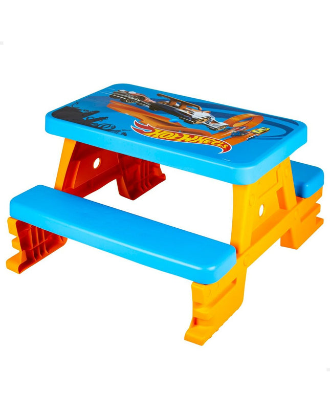 Colorbaby blue and orange kids' table with matching chairs, perfect for children's play and learning areas.