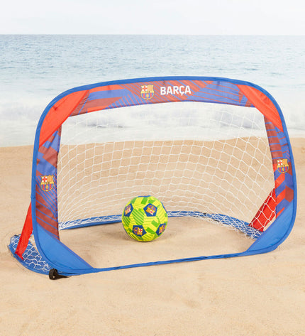 Set van 2 F.C. Barcelona voetbaldoelen for outdoor soccer practice, lightweight and durable for sports and outdoor play.
