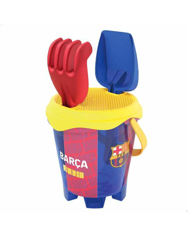 F.C. Barcelona strand speelgoedset, 18 cm, featuring colorful sports toys for outdoor play and fun.