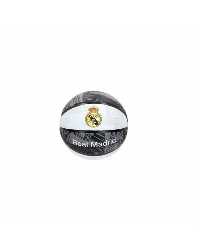 Real Madrid C.F. basketball toy, 24 cm diameter, featuring team logo and authentic basketball design for sports and outdoor play.