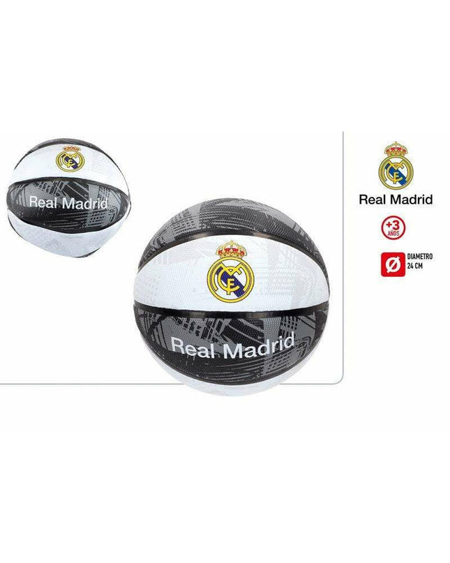 Real Madrid C.F. basketball toy, 24 cm, designed for sports and outdoor play, featuring the Real Madrid logo and team colors.