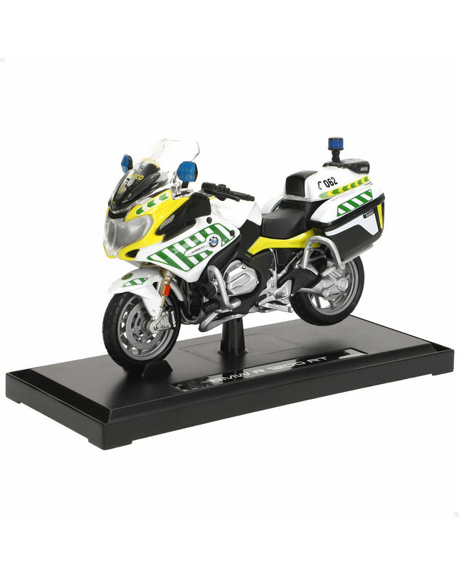 BMW R 1200 RT Guardia Civil toy motorcycle model, detailed 1:18 scale vehicle for play and display.