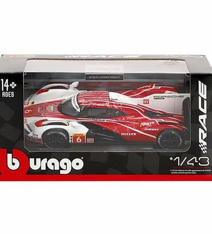 Bburago Racing Series 2025 V1 1:43 scale toy car in red with detailed racing design, suitable for collectors and play.