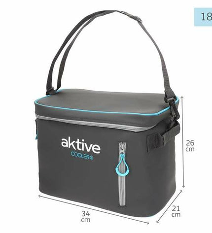 Aktive 18L cooler box for outdoor activities, compact 34x21x26 cm, ideal for camping and hiking storage