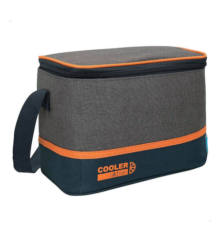 Aktive Koeltas Aktive Igloo Bruin 5L metal cooler for camping and outdoor activities, compact 24x15x17 cm, aluminum construction.