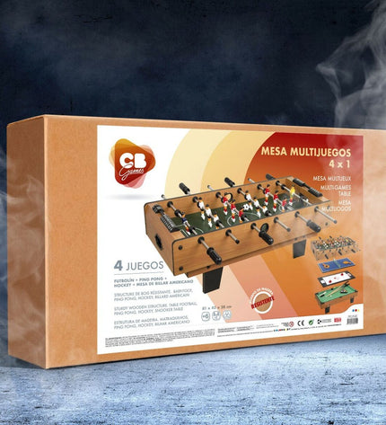 CB Games Multi-spel tafel 81x27x43 cm, 4-in-1 speelgoed en games, speelplezier voor kinderen, kleurrijk en multifunctioneel