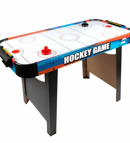 CB Games hockeytafel for kids, 122 x 61 x 75 cm, in bright colors with hockey sticks and puck, ideal for fun tabletop game play.