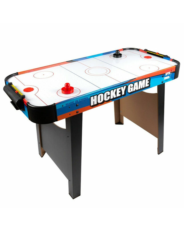 CB Games hockeytafel for kids, 122 x 61 x 75 cm, in bright colors with hockey sticks and puck, ideal for fun tabletop game play.