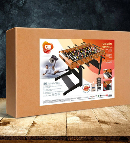 CB Games foldable foosball table, 101x70x51 cm, toy game with vibrant players and sturdy frame, perfect for indoor fun.