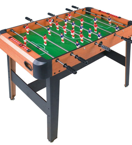 CB Games tabletop football game, compact size 121 x 79 x 61 cm, with colorful players and rods for fun indoor gameplay