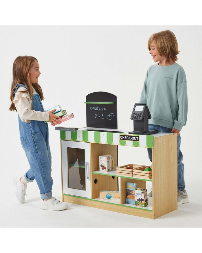 Teamson play supermarket set with 80x80x30 cm size, ideal for imaginative toy and game pretend play scenes.