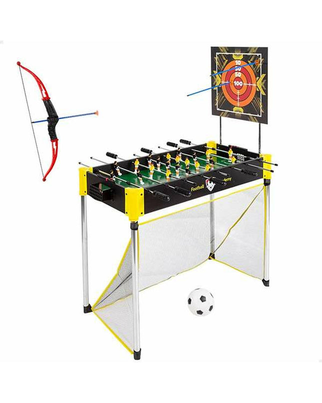 CB Games foosball table, 90 x 68 x 43 cm, colorful compact tabletop game for kids and family entertainment.