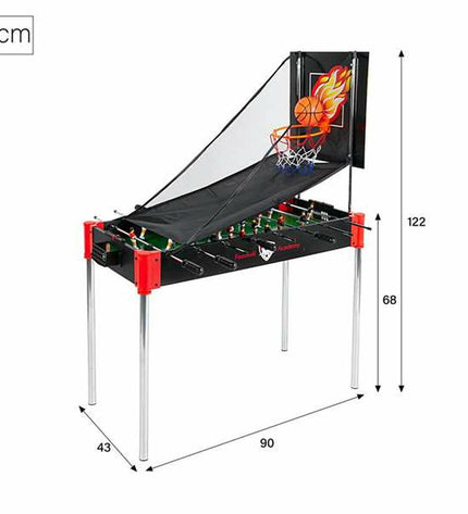 CB Games tabletop foosball table, 90x68x43 cm, with colorful players and rods, designed for fun indoor game sessions.